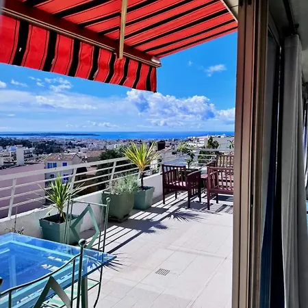 Apartment Large In Vieux-cannet Sea View And Terrace Le Cannet